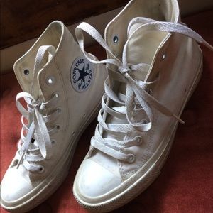 Converse All White High Top Shoes 6.5